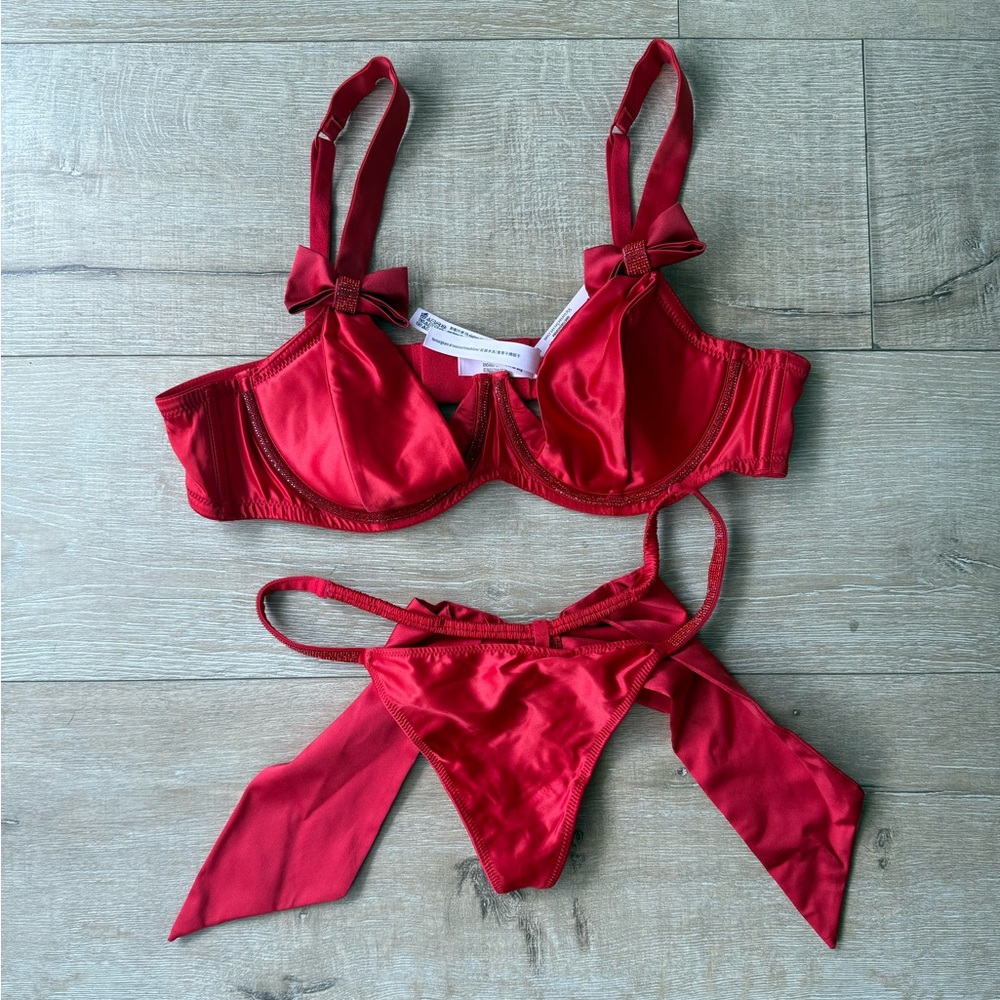 NWT Victoria Secret Red Lingerie Set
